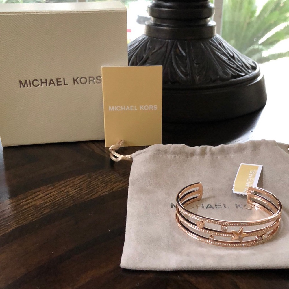Michael Kors Stainless Steel Crystal & Star Cuff Bracelet
